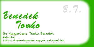 benedek tomko business card